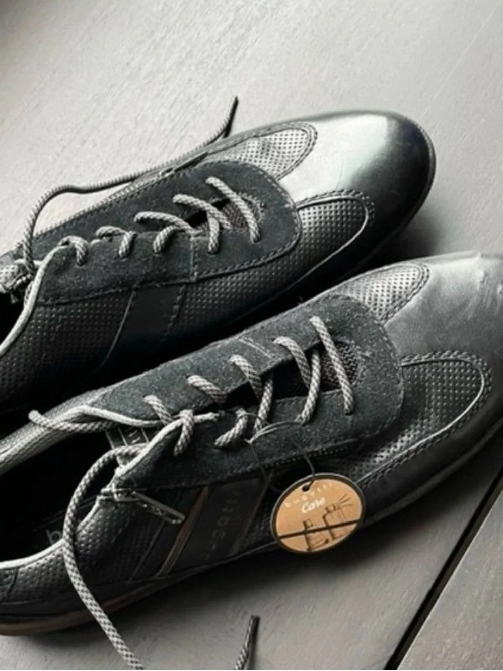 Bugatti Black Perforated Lace-Up Sneakers